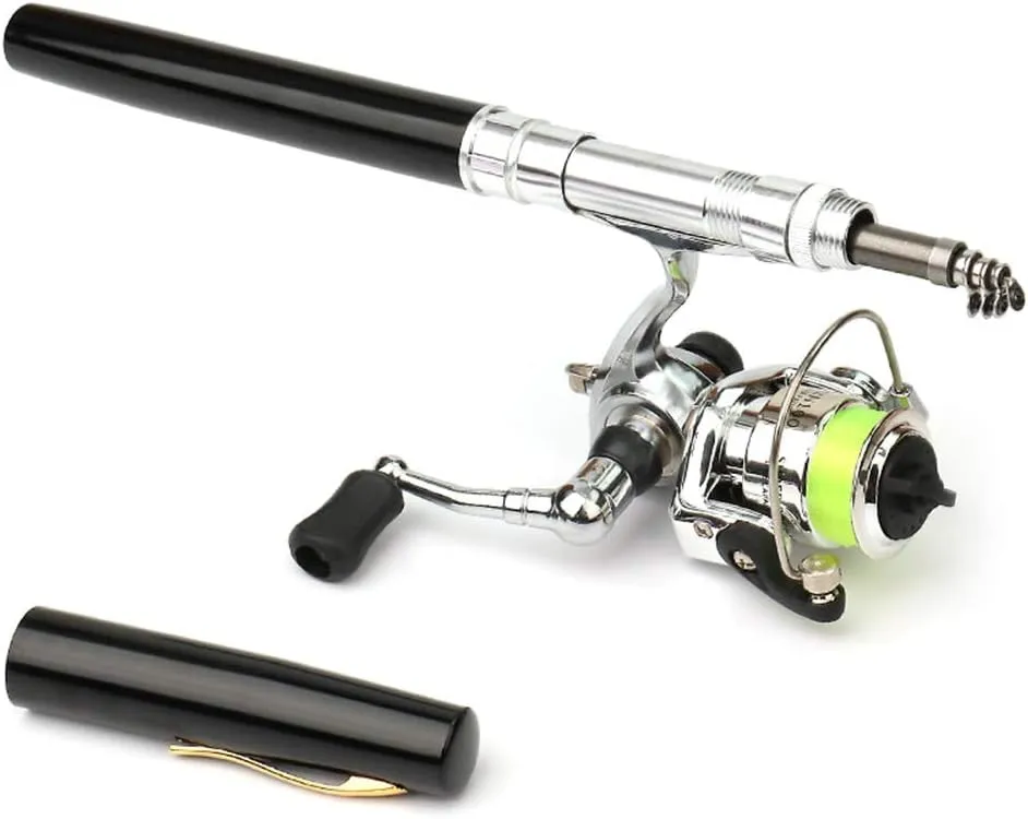 Lixada Fishing Rod Reel Combo Mini Pen Fishing Pole Kit Telescopic Fishing Rod Spinning Reel Combo Kit