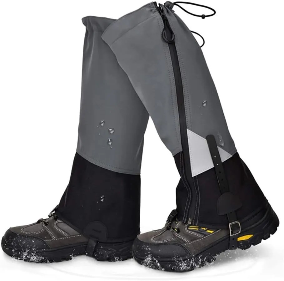 Lixada Leg Gaiter Waterproof Tear-Resistant for Men Women, Travel Outdoor Leg Warmers Adjustable Winter Shoe Cover Foot Protection Guard for Skiing Mountaineering Camping Backpacking Hiking
