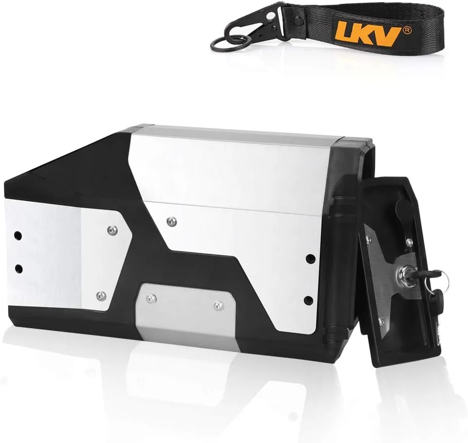 LKV R1200GS Tool Box Motorcycle Left Side Bracket with Stainless Steel Case Replacement for BMW R1250GS LC ADV Adventure F750 F850 Accessories