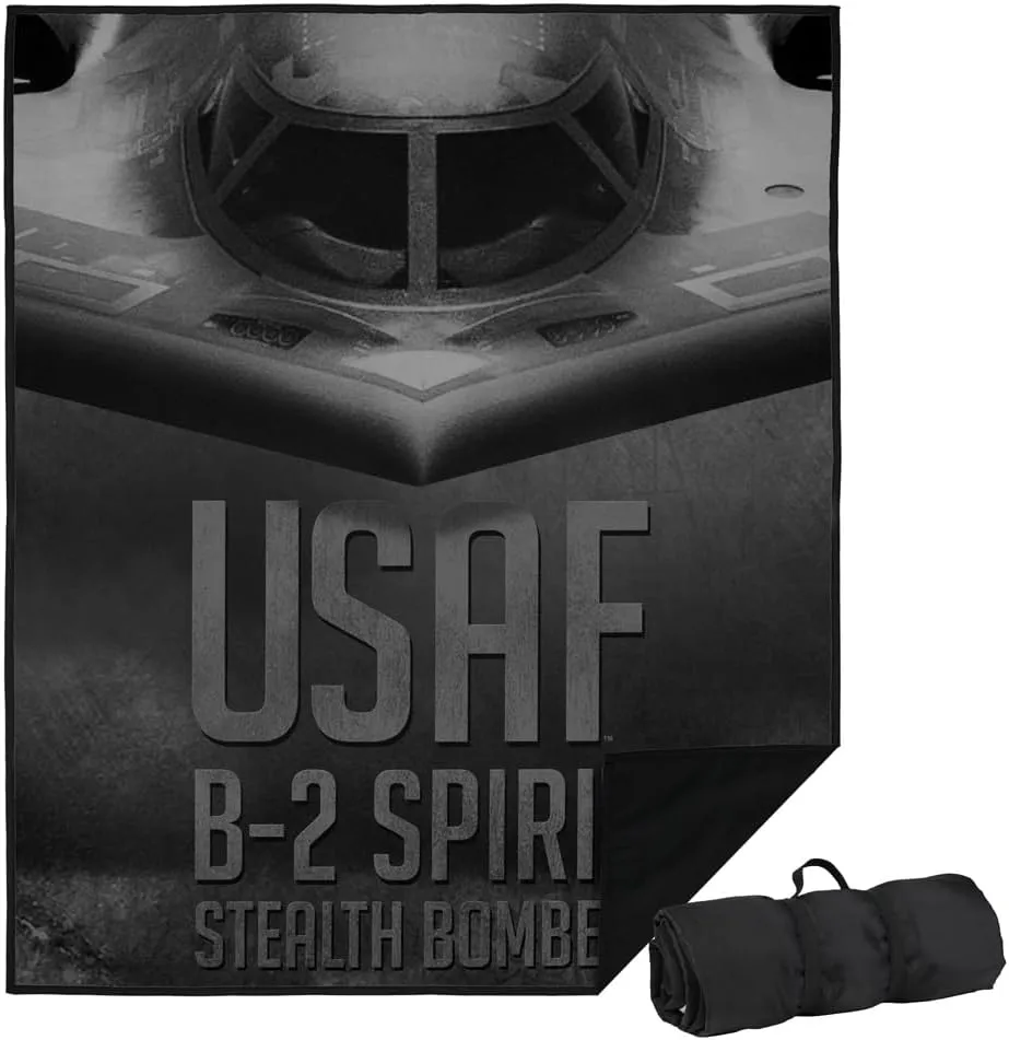 LOGOVISION Air Force Picnic Outdoor Blanket, 50"x60" Stealth, Foldable Blanket for Picnic, Beach, Camping, Park, Tailgate