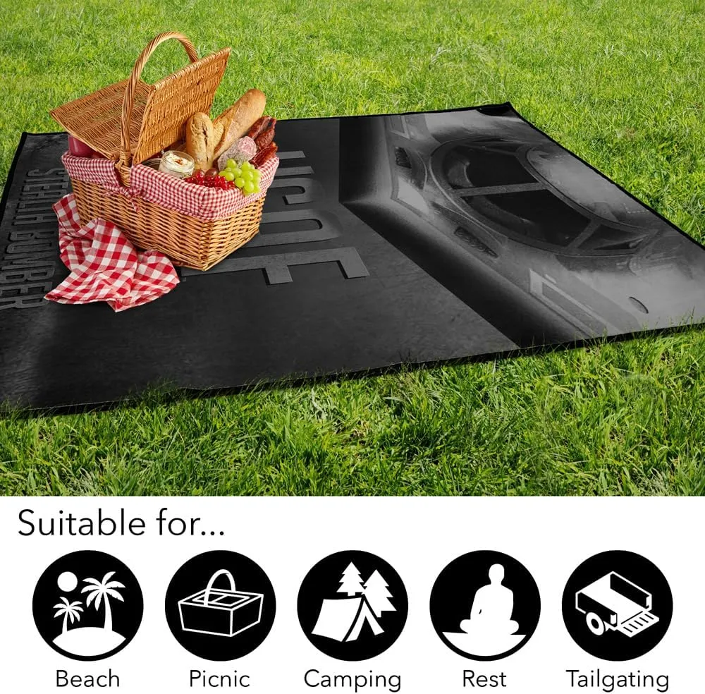 LOGOVISION Air Force Picnic Outdoor Blanket, 50"x60" Stealth, Foldable Blanket for Picnic, Beach, Camping, Park, Tailgate