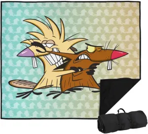 LOGOVISION Angry Beavers Picnic Outdoor Blanket, 50"x60" Brothers, Foldable Blanket for Picnic, Beach, Camping, Park, Tailgate