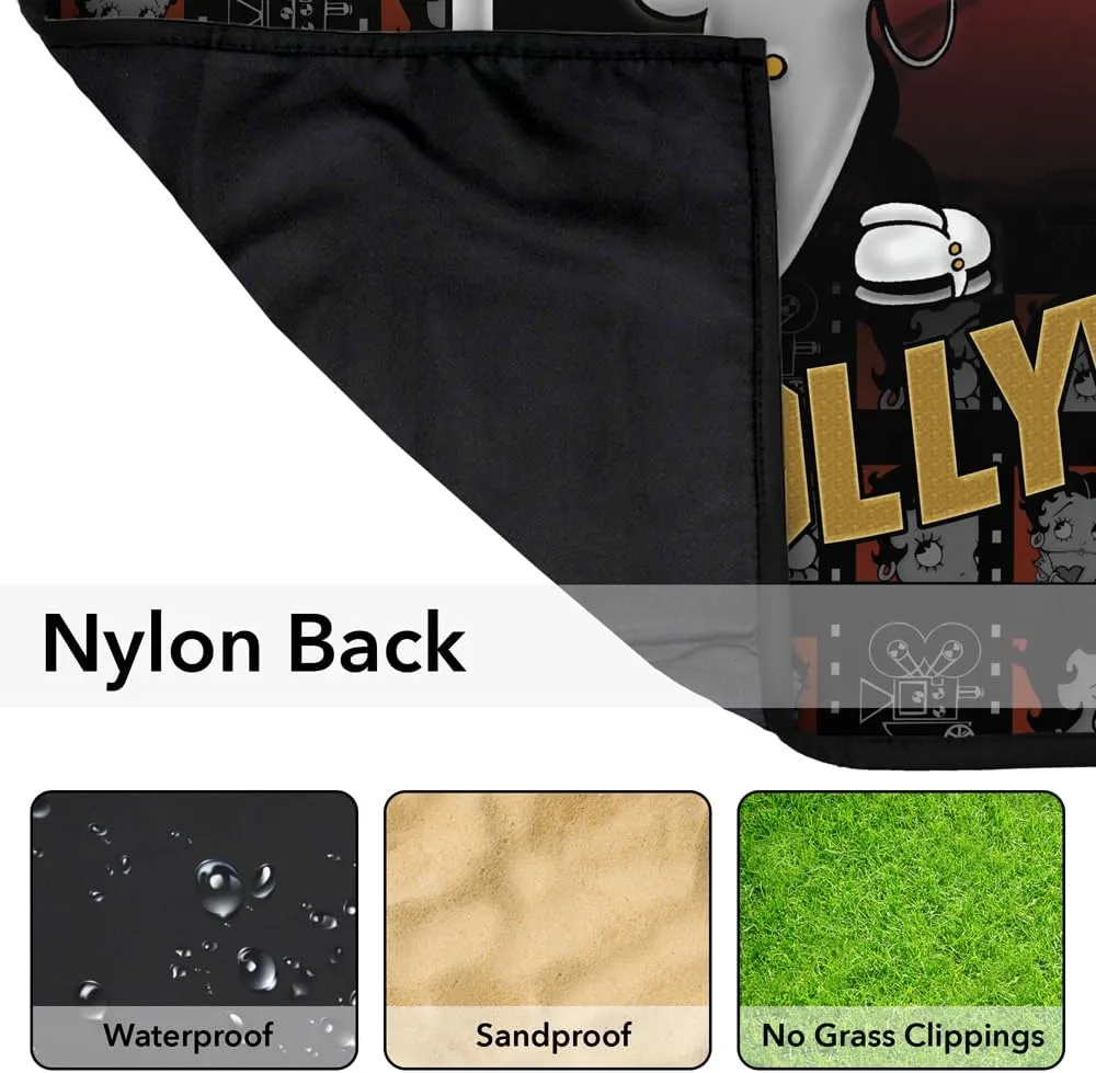 LOGOVISION Betty Boop Picnic Outdoor Blanket, 50"x60" Hollywood Nights, Foldable Blanket for Picnic, Beach, Camping, Park, Tailgate