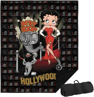 LOGOVISION Betty Boop Picnic Outdoor Blanket, 50"x60" Hollywood Nights, Foldable Blanket for Picnic, Beach, Camping, Park, Tailgate