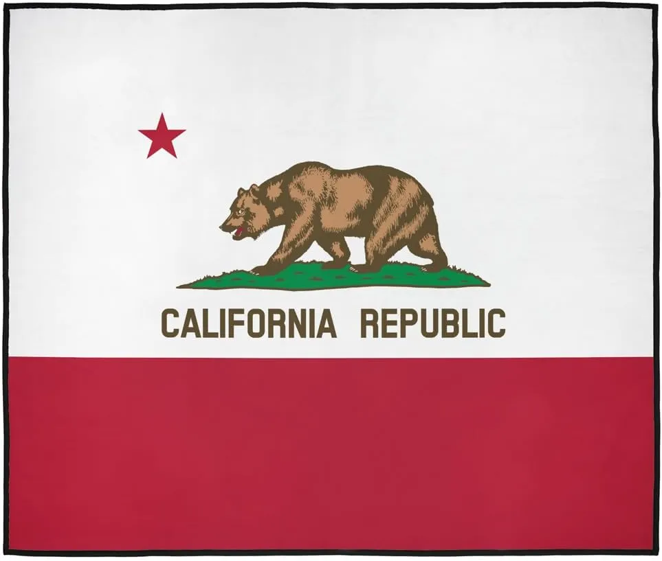 LOGOVISION California Flag Picnic Outdoor Blanket, 50"x60" Foldable Blanket for Picnic, Beach, Camping, Park, Tailgate