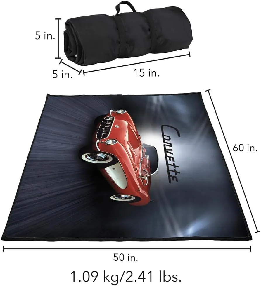 LOGOVISION Chevrolet Picnic Outdoor Blanket, 50"x60" Corvette Shine, Foldable Blanket for Picnic, Beach, Camping, Park, Tailgate
