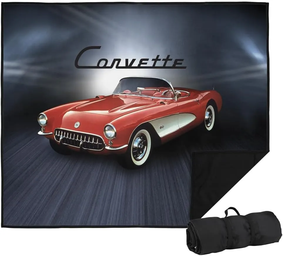 LOGOVISION Chevrolet Picnic Outdoor Blanket, 50"x60" Corvette Shine, Foldable Blanket for Picnic, Beach, Camping, Park, Tailgate