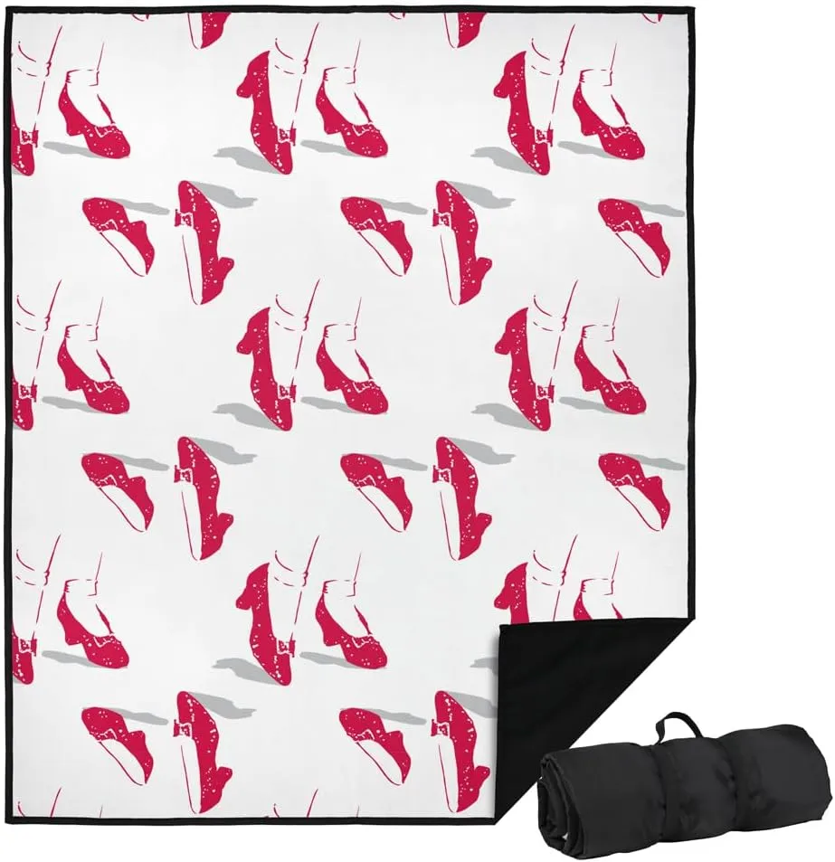 LOGOVISION The Wizard of Oz Picnic Outdoor Blanket, 50"x60" Ruby Slippers All Over Print, Foldable Blanket for Picnic, Beach, Camping, Park, Tailgate