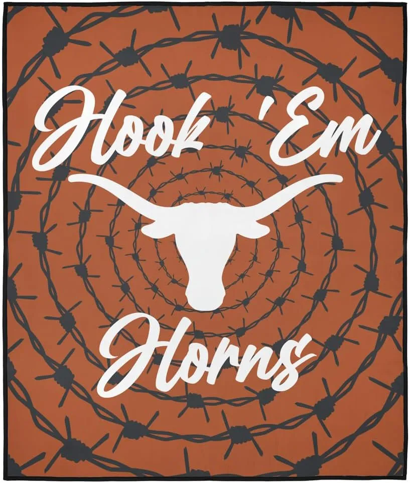 LOGOVISION University of Texas Picnic Outdoor Blanket, 50"x60" Barbed Wire, Foldable Blanket for Picnic, Beach, Camping, Park, Tailgate