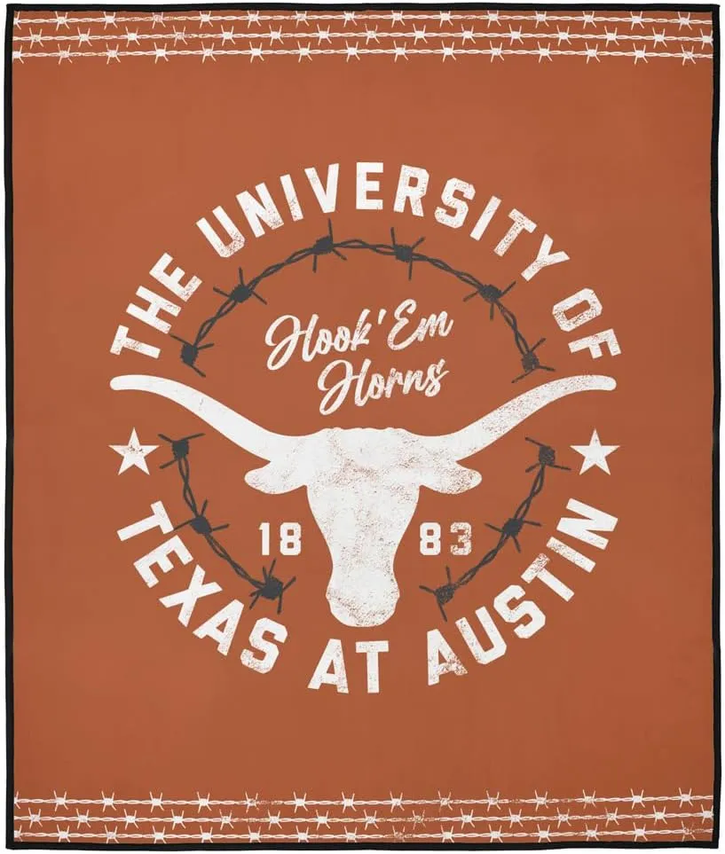 LOGOVISION University of Texas Picnic Outdoor Blanket, 50"x60" Stamp, Foldable Blanket for Picnic, Beach, Camping, Park, Tailgate