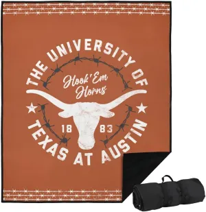 LOGOVISION University of Texas Picnic Outdoor Blanket, 50"x60" Stamp, Foldable Blanket for Picnic, Beach, Camping, Park, Tailgate