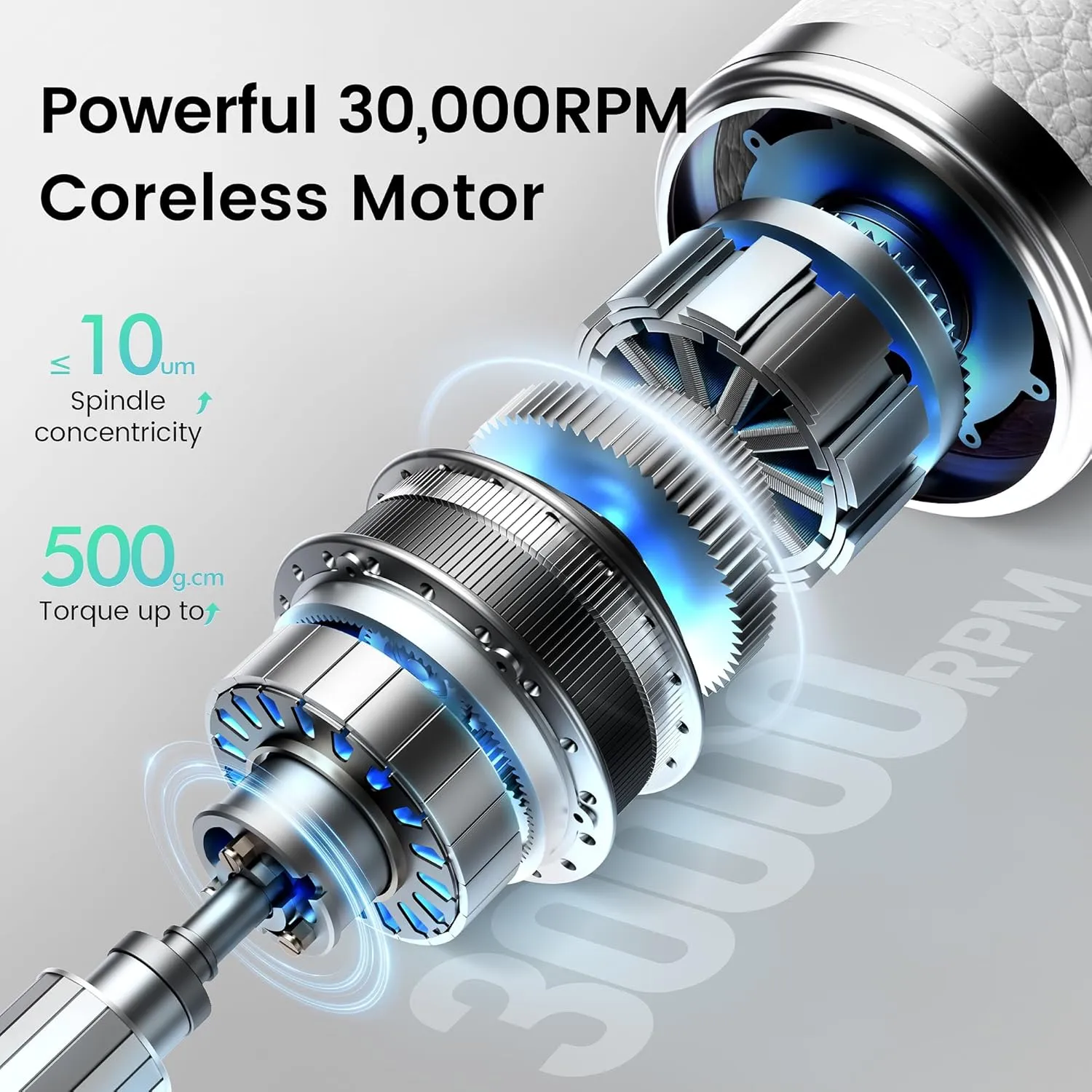L'UGX Professional Nail Drill 30000 RPM, Cordless Rechargeable Electric Nail File for Acrylic Nails Gel Polishing, Efile Nail Kit for Manicure Pedicure Salon Home, Low Vibration Low Noise, White
