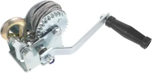 Luxshiny Manual Small Winch Hand Crank 500lbs Wire Rope Winch for Trailer and Boat