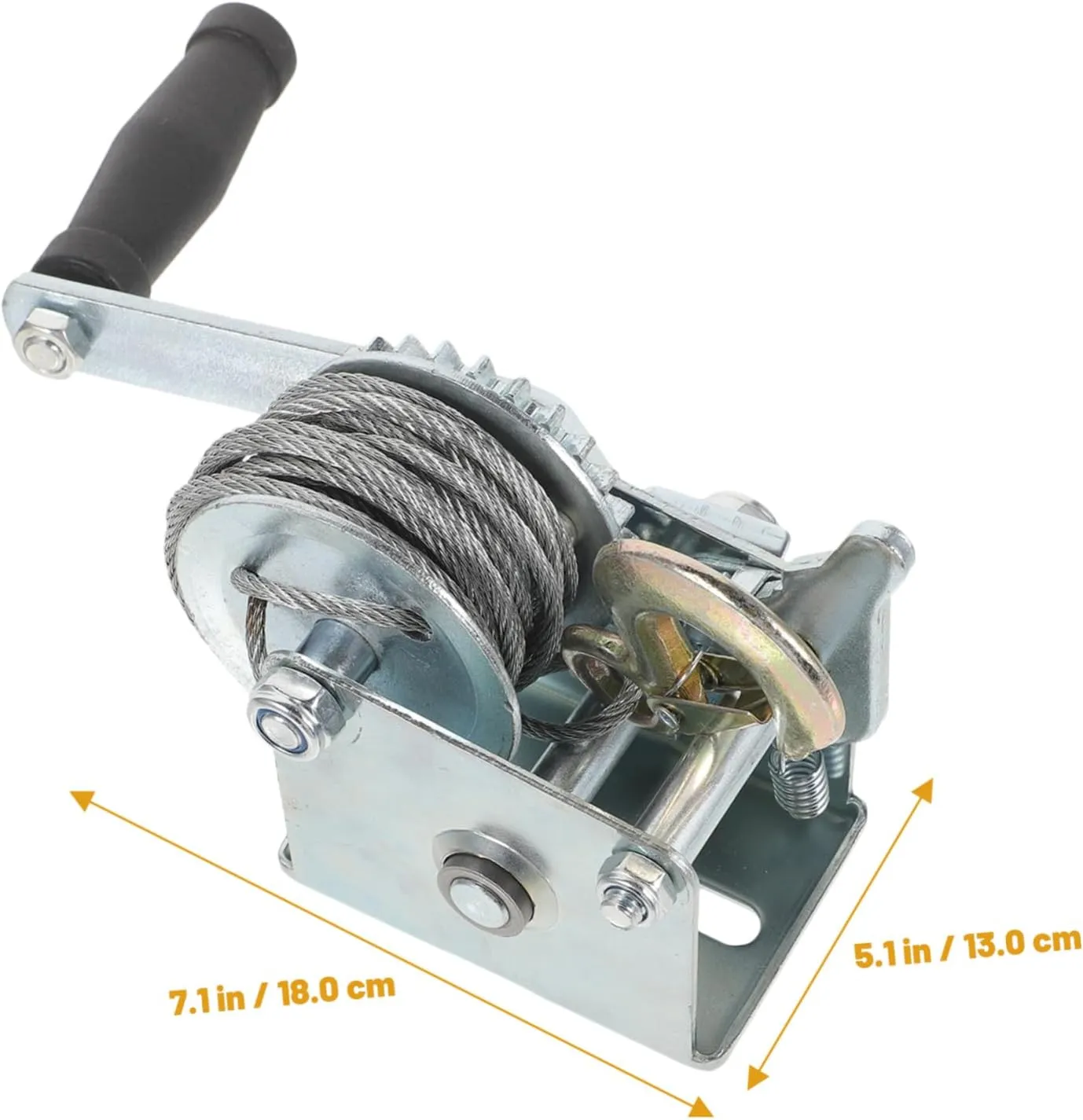 Luxshiny Manual Small Winch Hand Crank 500lbs Wire Rope Winch for Trailer and Boat