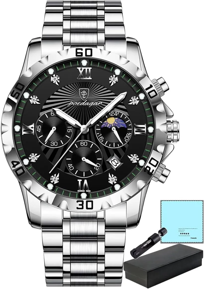 Luxury Military Watch for Men Waterproof Luminous Chronograph Date Man Wristwatch Stainless Steel Quartz Men's Watches