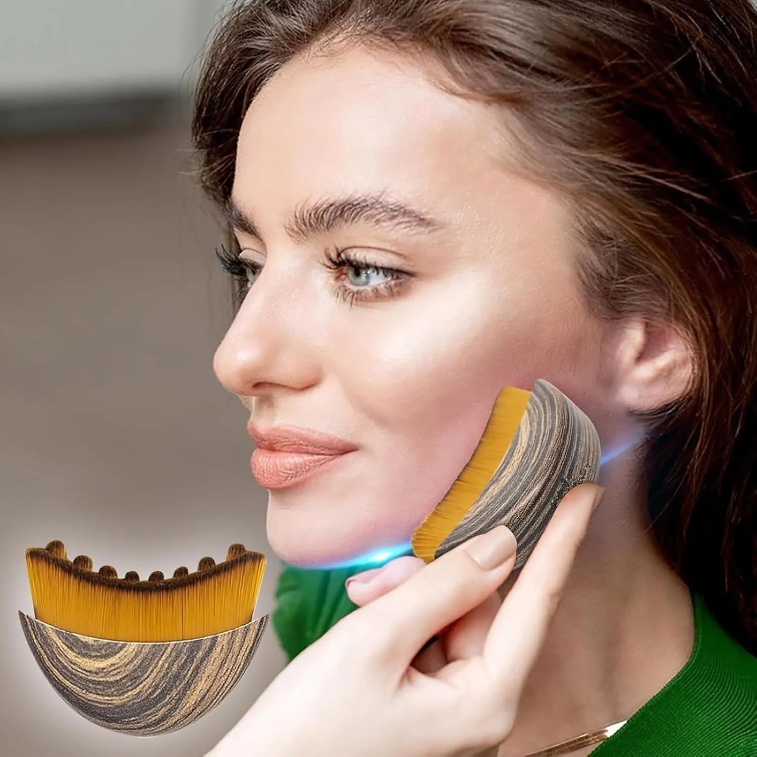 Lymphatic Contour Face and Body Brushes, The Lymphatic Drainage Massager for Face, Dry Brushing Face Brush, Chin & Jawline Sculpting, Ergonomically Designed to Fit The Skin Precisely (1 Set)