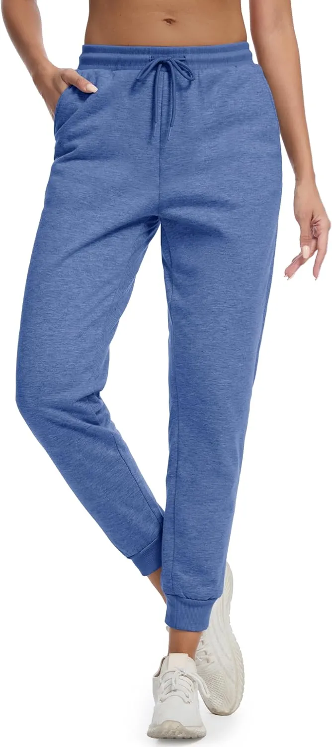 MAGCOMSEN Women's Sherpa Lined Sweatpants Winter Warm Fleece Pants Insulated Thermal Athletic Joggers with Pockets