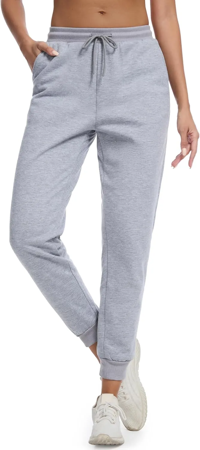MAGCOMSEN Women's Sherpa Lined Sweatpants Winter Warm Fleece Pants Insulated Thermal Athletic Joggers with Pockets