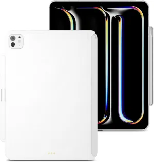 MAGEASY CoverBuddy for 2024 iPad Pro 11" - iPad Pro Case Compatible with Magic Keyboard for iPad Pro (M4), Enhanced Thickness & Heat Dissipation - White (5.0 Leather)