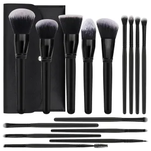 Makeup Brushes Set, 15 Pcs Professional Premium Synthetic Foundation Contour Powder Concealers Eye shadows Blush Makeup Brush set with Case