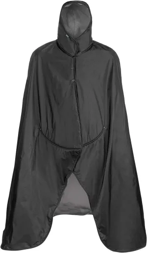 Mambe Large Extreme Weather Hooded Blanket Charcoal - 100% Waterproof and Windproof with Premium Stuff Sack - Perfect for Stadiums and Watching Sports Activities - Machine Washable Fleece