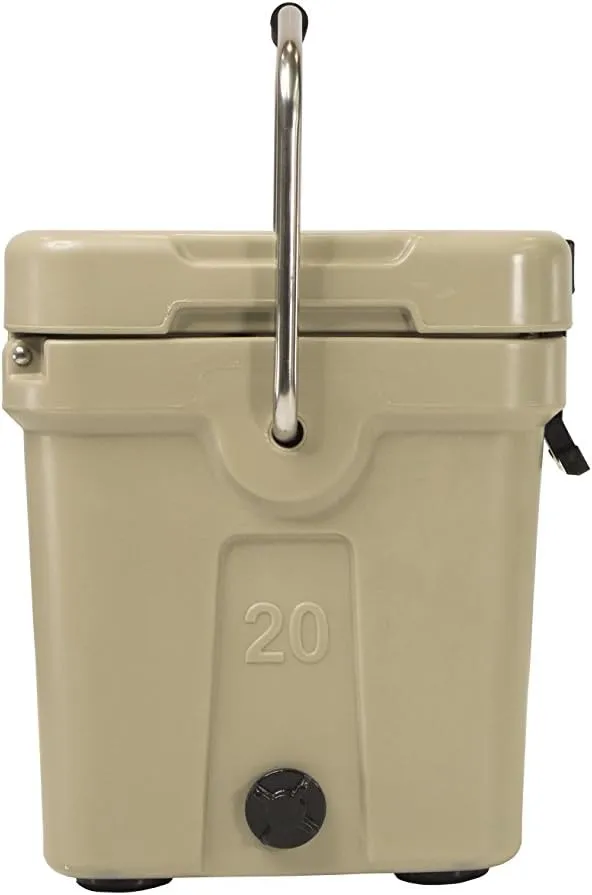 Mammoth Coolers Cruiser Series, Insulated Hard Ice Chest with Durable Double-Walled Rotomolded Construction, Great for On-The-Go Recreational Activities (Cruiser 20, Tan)