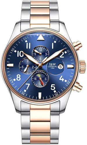 MASTOPMen's High end Mechanical Watcher Business Stainless Steel Strap Sapphire Dress Wrist Watch Luminous Classic Calendar Window Waterproof Analog Watch
