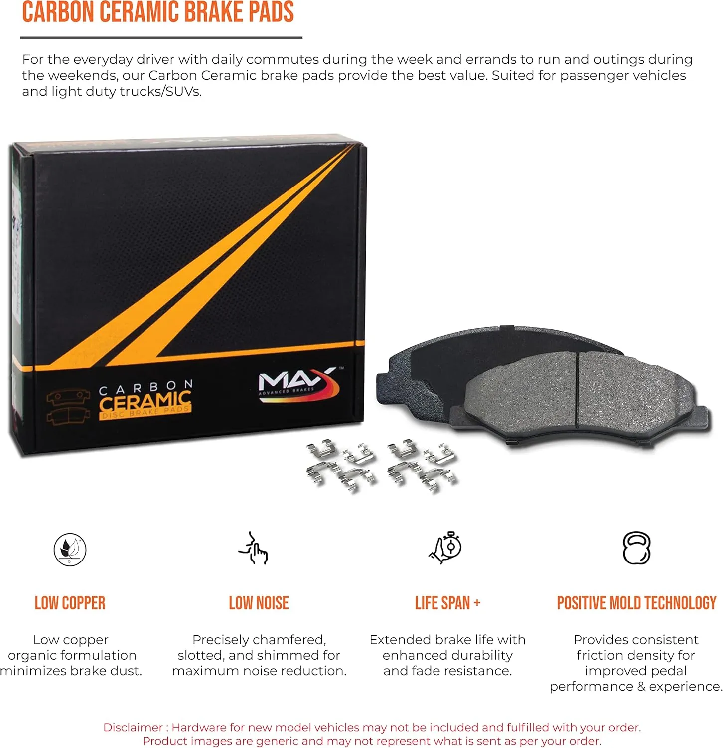 Max Advanced Brakes Front & Rear Brake Kit Compatible With 2018 2019 2020 2021 2022 2023 Mitsubishi Outlander PHEV Replacement Drilled Slotted Black Coated Disc Brake Rotors and Ceramic Brake Pads