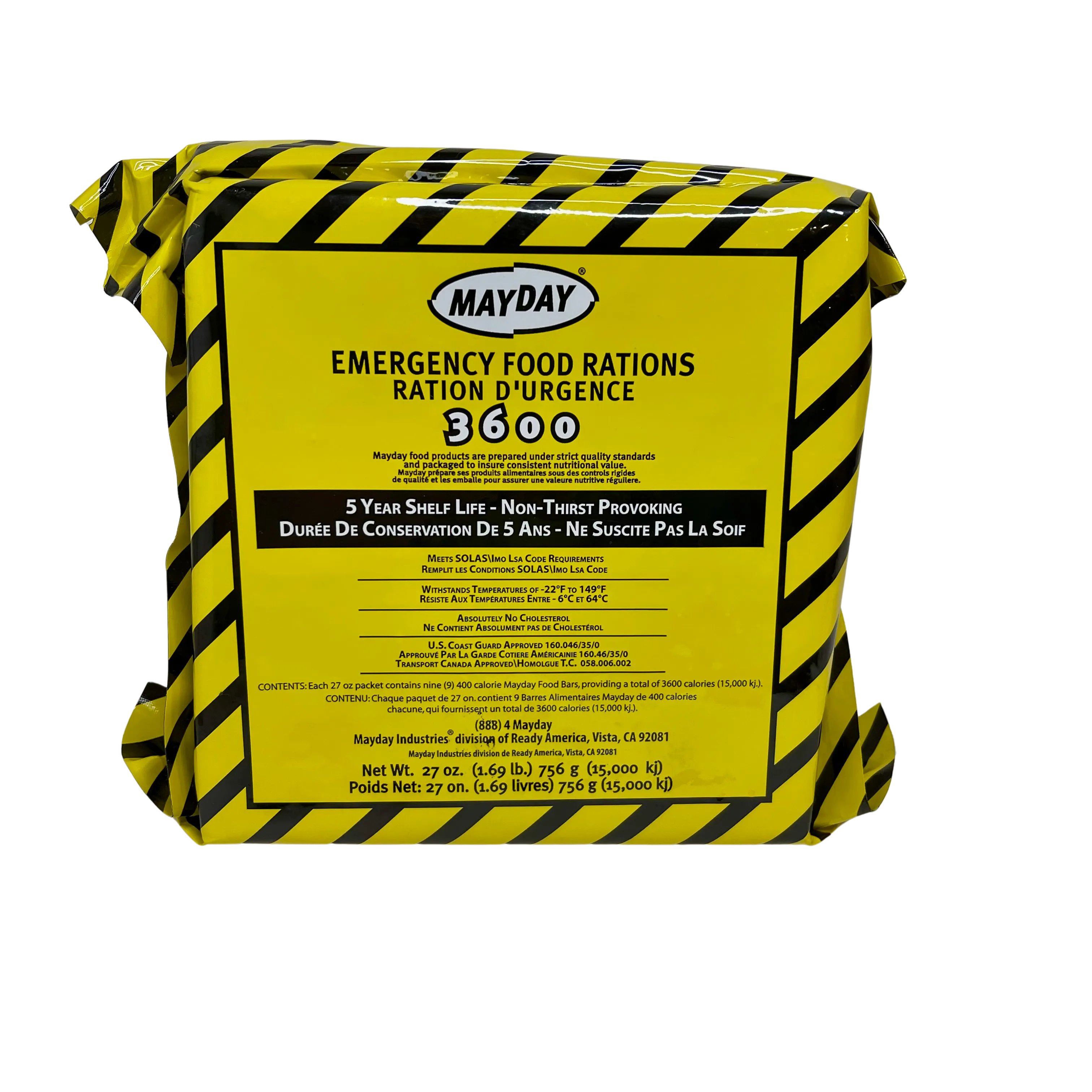 Mayday 3-Day Survival Food Supply: 9 High-Energy Emergency Ration Bars