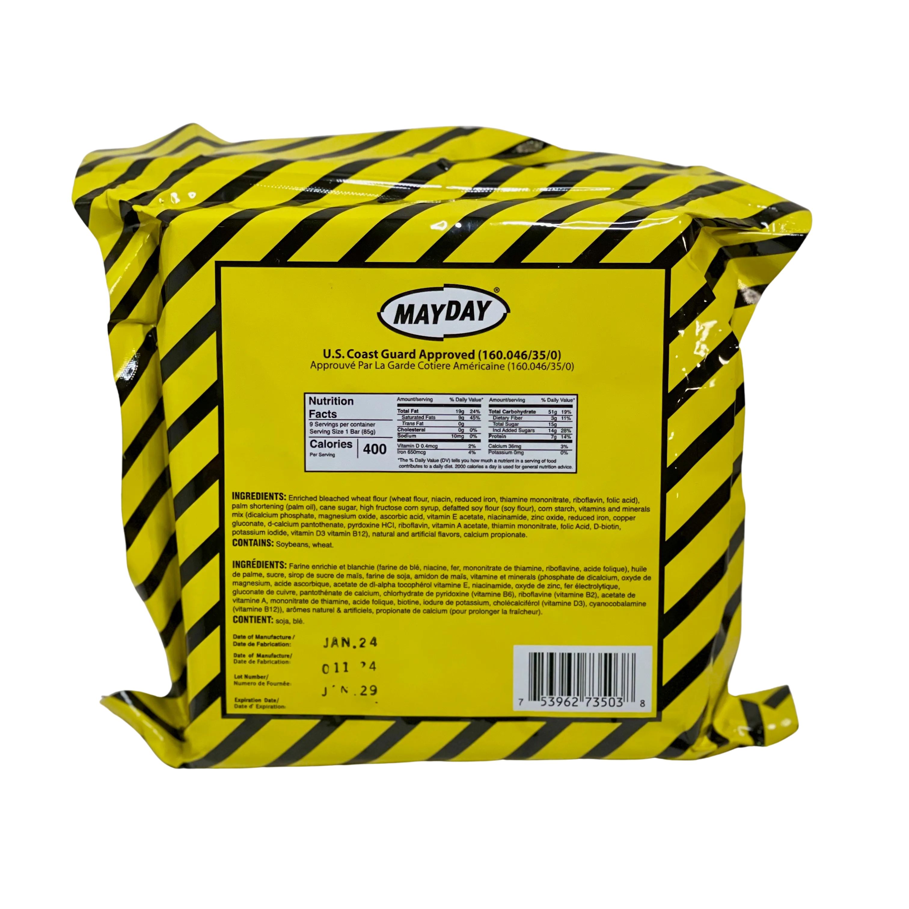 Mayday 3-Day Survival Food Supply: 9 High-Energy Emergency Ration Bars