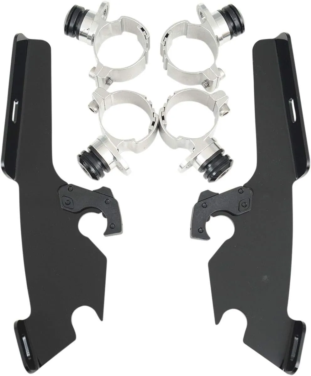 Memphis Shades MEB8982 Black Trigger-Lock Mounting Kit (for Kawasaki VN900C Vulcan Custom 2007-2015, and Yamaha XVS650 V-Star Custom 1998-2015)