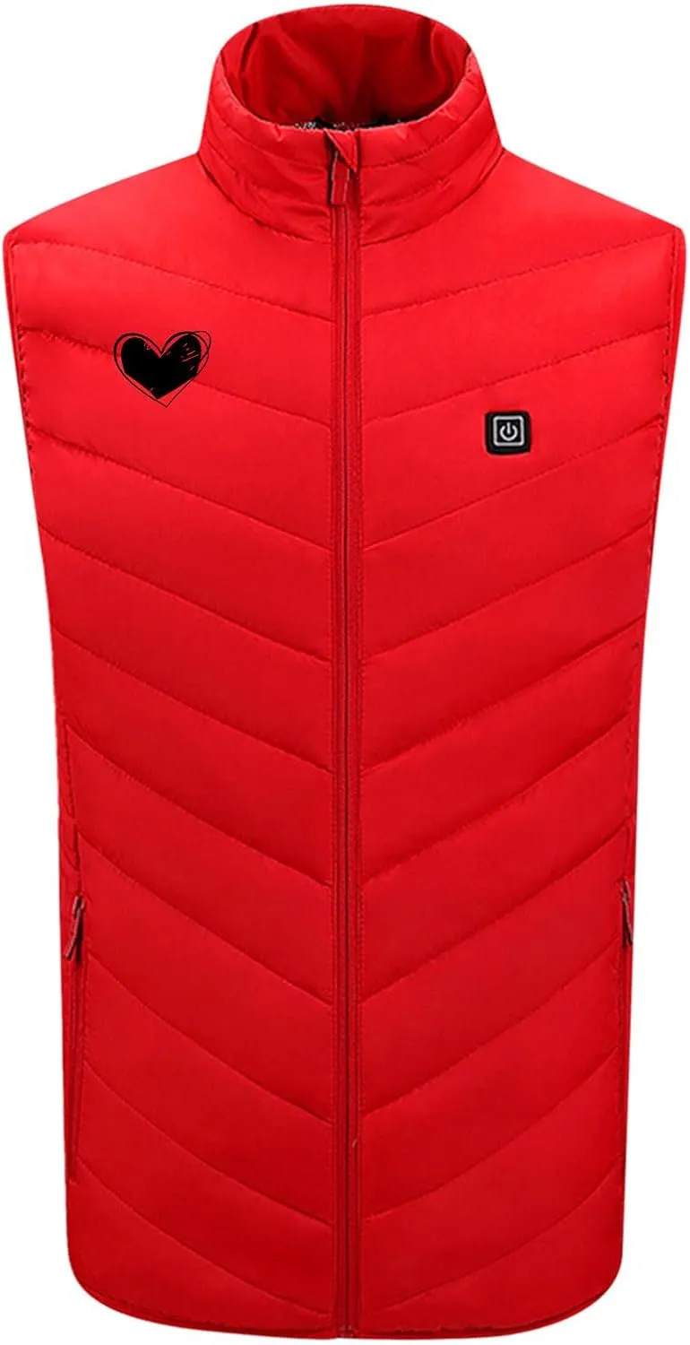 Men Women Heated Vest USB Charging Body Warmer Intelligent Switch Heated Gilet with 9 Heating Zones Heating Waistcoat
