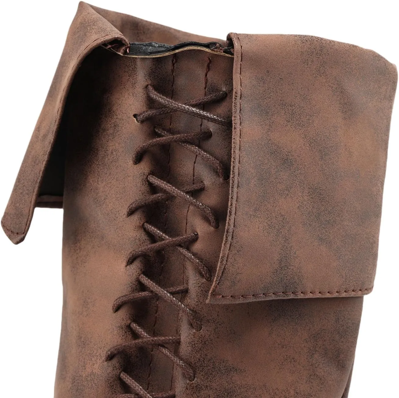 Mens Medieval Boots Renaissance Viking Lace-up Long Boot for Halloween Party