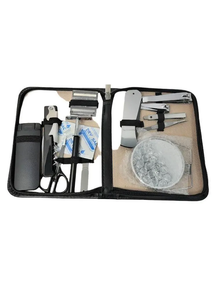 Men's On The Move 12 in 1 Travel Grooming Kit-Brown-3788b