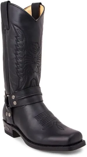 Men's Vintage Boots Square Toe Chunky Block Heel Mid Calf Country Boots Men Work Boots Western Hunting boots