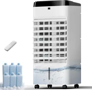 MEPTY Swamp Cooler, Windowless Portable Air Conditioners with 70° Oscillation, Evaporative Air Cooler with 6 Ice Box, 12H Timer, Air Cooler Fan with 3Modes&Speeds for Bedroom Room Indoor