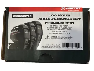 Mercury 100 hour maintenance kit - 40/50/60 HP EFI 8M0232733