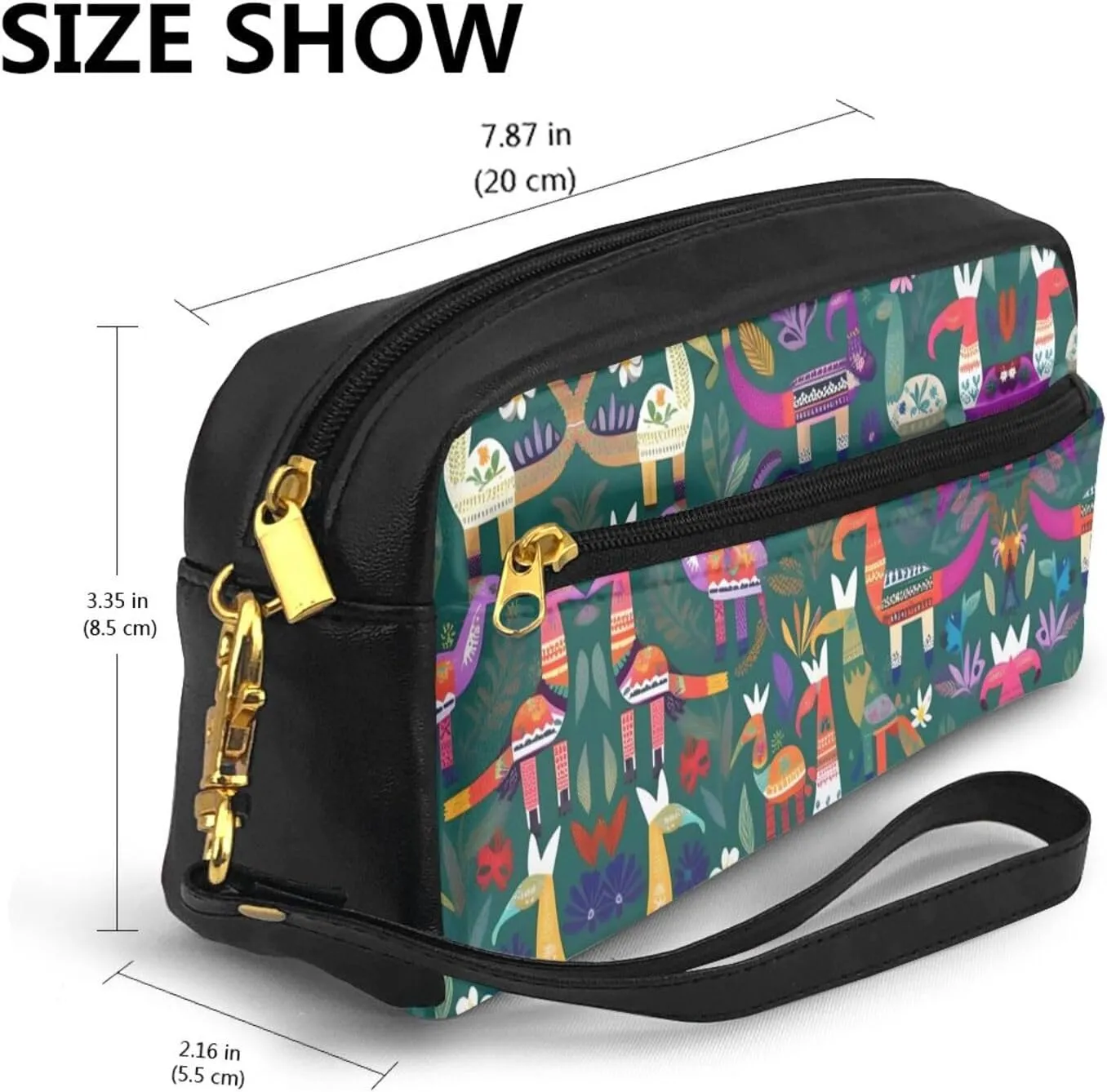 Mexican Otomi Animal Print Portable Mini Makeup Bag,Versatile And Compact,Perfect For Your Essentials