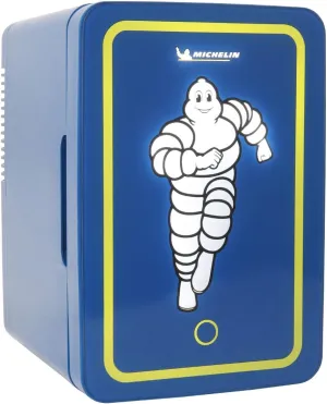 MICHELIN Mini Fridge - Refrigerator for Bedroom Office, Portable Table Top Beverage Cooler, 12V 110V Refrigerador For Drinks, Soda, Wines, Breast Milk, Use In Car, Dorm, Outdoor, Patio, 8 Can