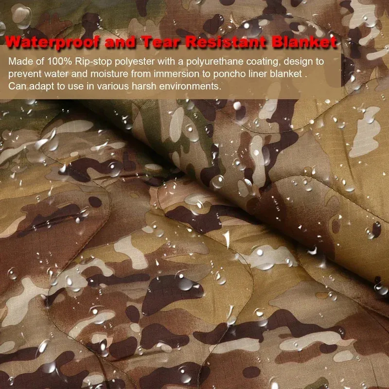 Military Poncho Liner Water-Resistant Quilted Blanket