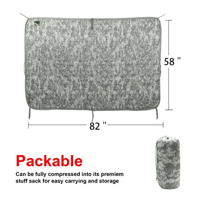 Military Poncho Liner Water-Resistant Quilted Blanket