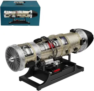 Military Stealth Fighter Engine,SKYMECHMAN 1/10 Scale DIY Metal Mechanical Assembly Electric Turbofan Engine Christmas Birthday Gift (600 PCS)
