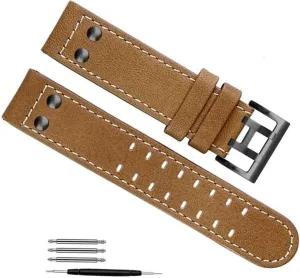 Military Style Khaki Genuine Leather Watch Strap for Hamilton Watch H77616533 H70615733 Aviation Jazz Field Men WatchBand