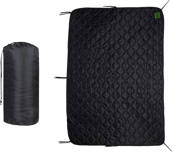Military Woobie Blanket Thermal Insulated Poncho Liner Camping with Drawstring Carry Bag Waterproof for Outdoor Hiking