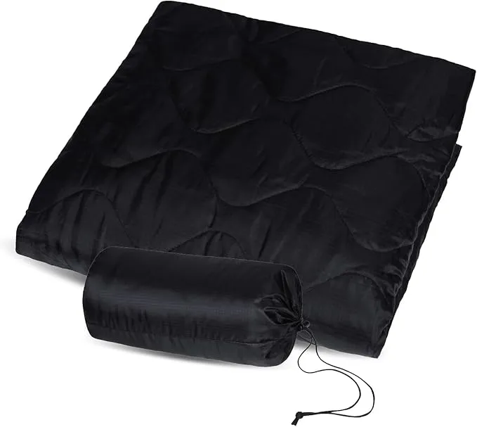 Military Woobie Blanket Thermal Insulated Poncho Liner Camping with Drawstring Carry Bag Waterproof for Outdoor Hiking