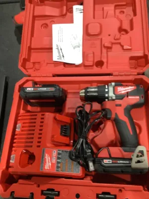Milwaukee M18 18-Volt Lithium-Ion Brushless Cordless 1/2 in. Compact Drill/Driver Kit with (2) 2.0 Ah Batteries, Charger and Case