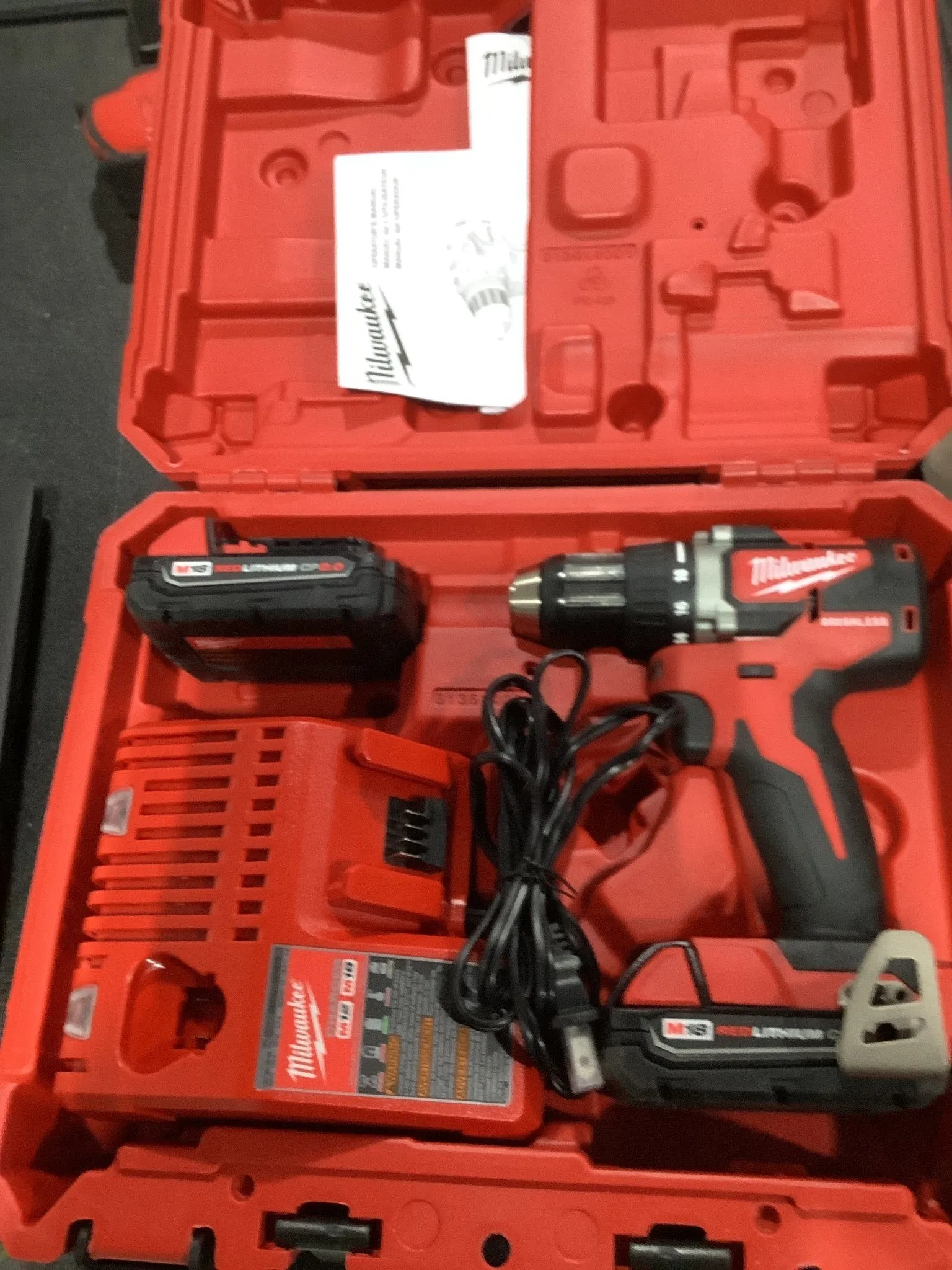 Milwaukee M18 18-Volt Lithium-Ion Brushless Cordless 1/2 in. Compact Drill/Driver Kit with (2) 2.0 Ah Batteries, Charger and Case