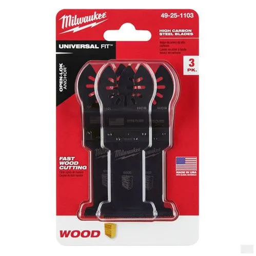 MILWAUKEE OPEN-LOK 1-3/8 in Hcs Wood Blades 3 Pk [49-25-1103]