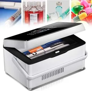 Mini Drug Refrigerator, Medication Insulin Portable Cooler Intelligent Fridge with Large Refrigeration Space for Medical Cooler Bag for Travel (Color : 1 Battery)