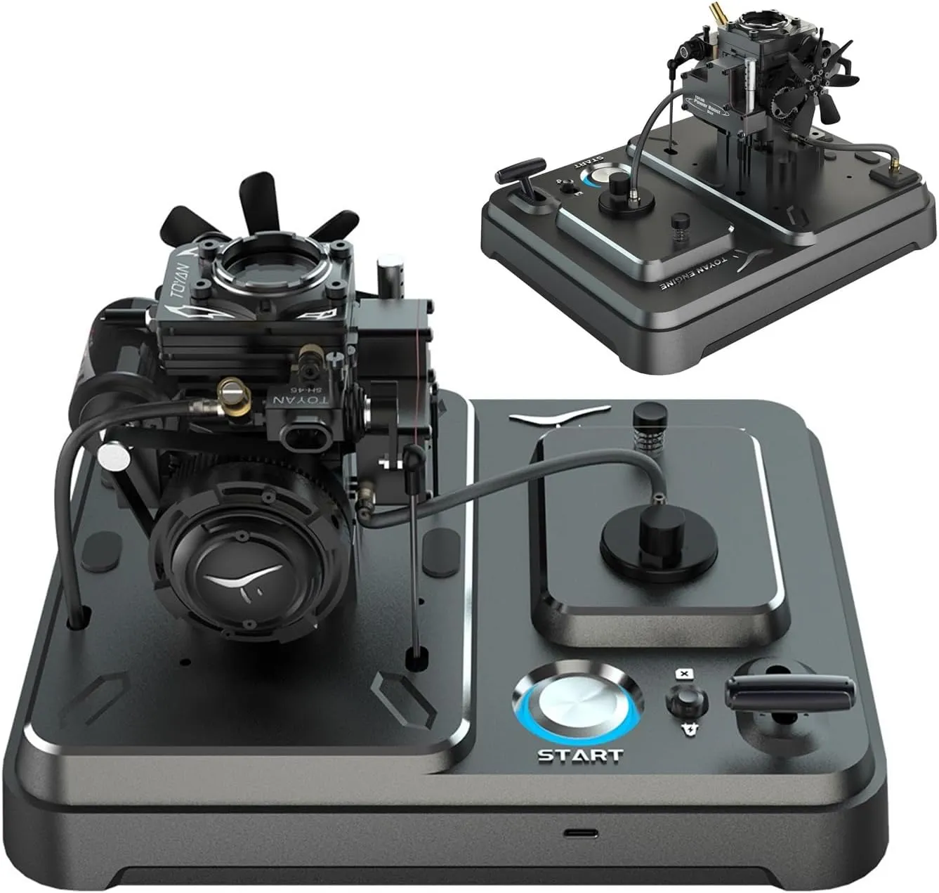 Mini Engine Model That Runs,Engine Model with Base and Ignition Equipment, Single-Cylinder Four-Stroke Methanol General-Purpose Visual Engine Model,